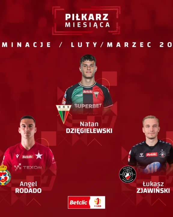 Betclic 1 Liga wybiera piłkarza lutego-marca