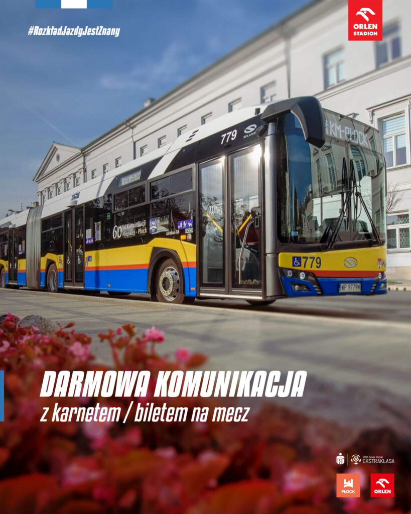 Plakat Darmowa Komunikacja z karnet / biletem na mecz